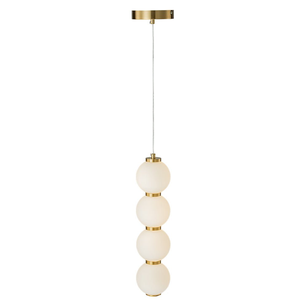 Pendantlightie - Modern 1 - Light Glass Globe Abacus Long Strip Led Pearls Pendant Light - Pendants - Brass - 