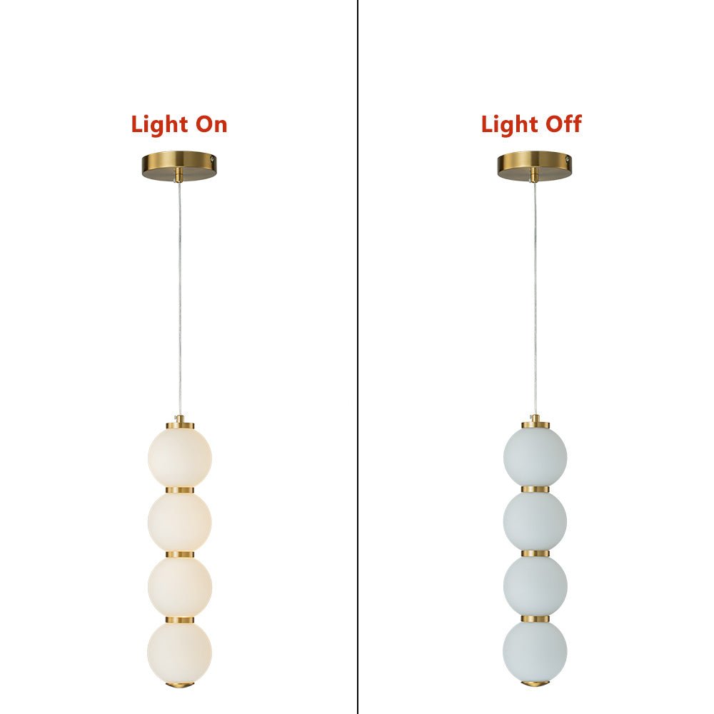 Pendantlightie - Modern 1 - Light Glass Globe Abacus Long Strip Led Pearls Pendant Light - Pendants - Brass - 