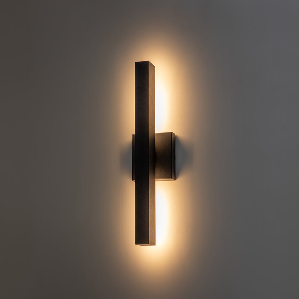 Pendantlightie-Modern 1-Light Rectangular Linear Led Outdoor Wall Light-Outdoor Wall Light-Black-