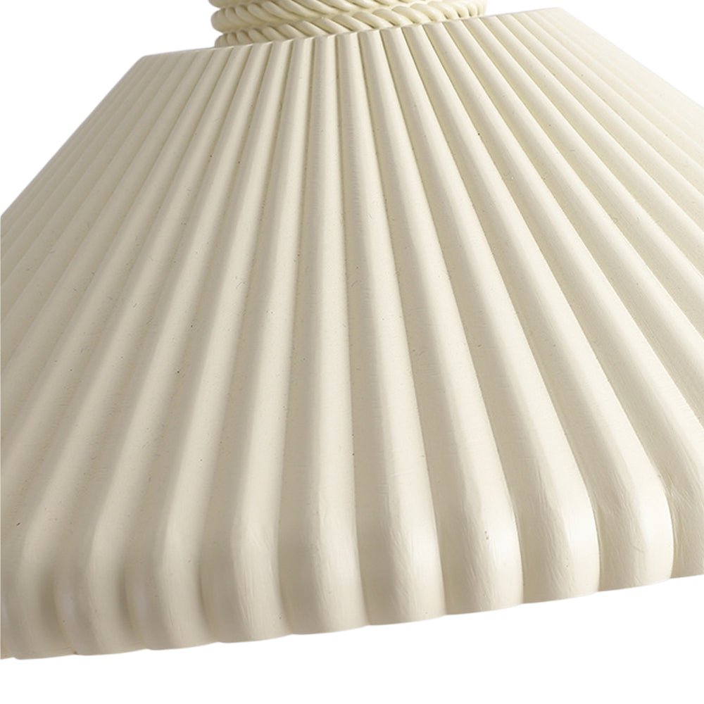 Pendantlightie - Modern 1 - Light Resin Pleated Conical Pendant Light For Dining Table - Pendants - White - 