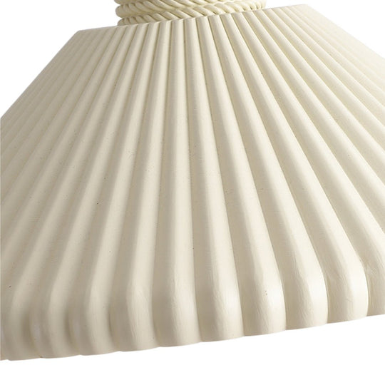 Pendantlightie - Modern 1 - Light Resin Pleated Conical Pendant Light For Dining Table - Pendants - White - 