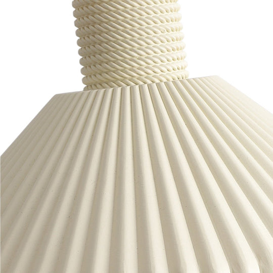 Pendantlightie - Modern 1 - Light Resin Pleated Conical Pendant Light For Dining Table - Pendants - White - 