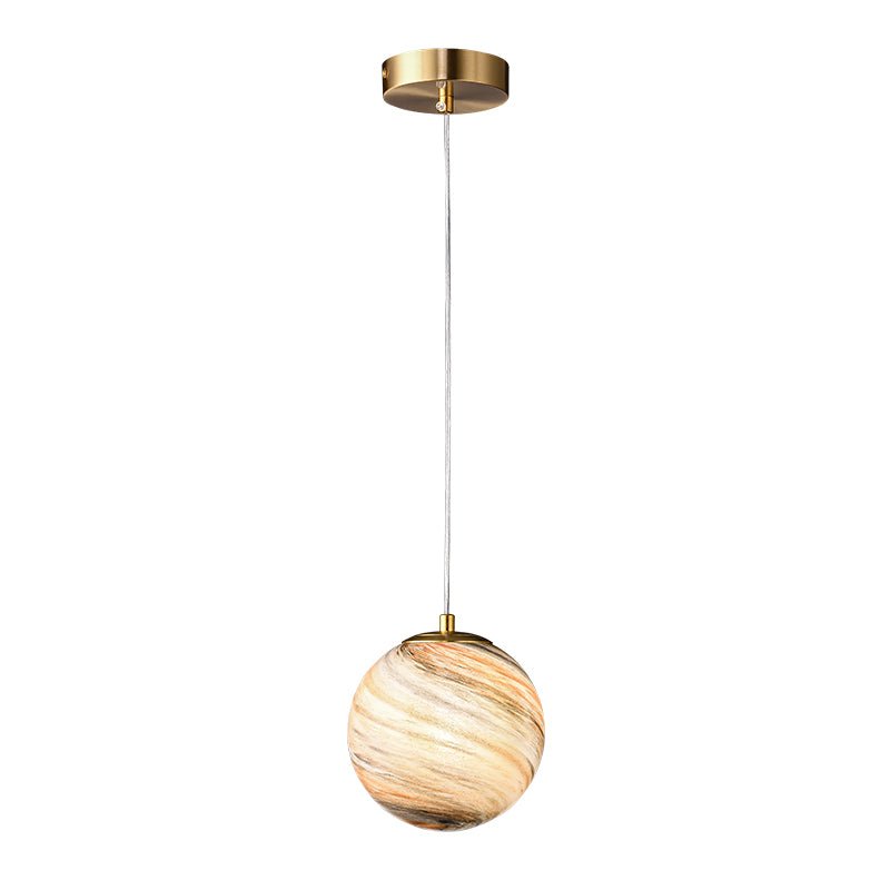 Pendantlightie - Modern 1 - Light Saturn Creative Spherical Glass Pendant Light - Pendants - Brass - 