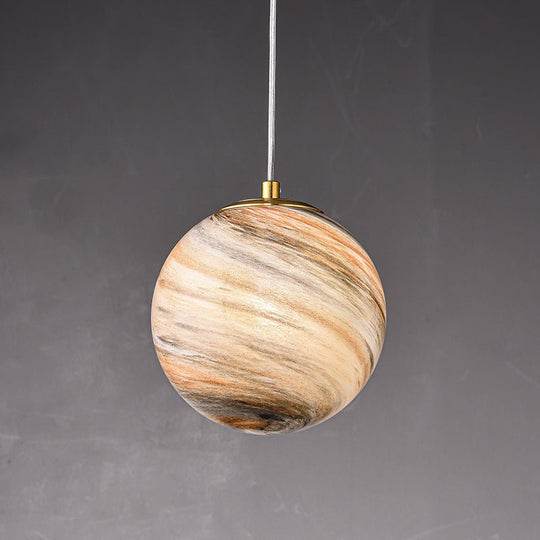 Pendantlightie - Modern 1 - Light Saturn Creative Spherical Glass Pendant Light - Pendants - Brass - 