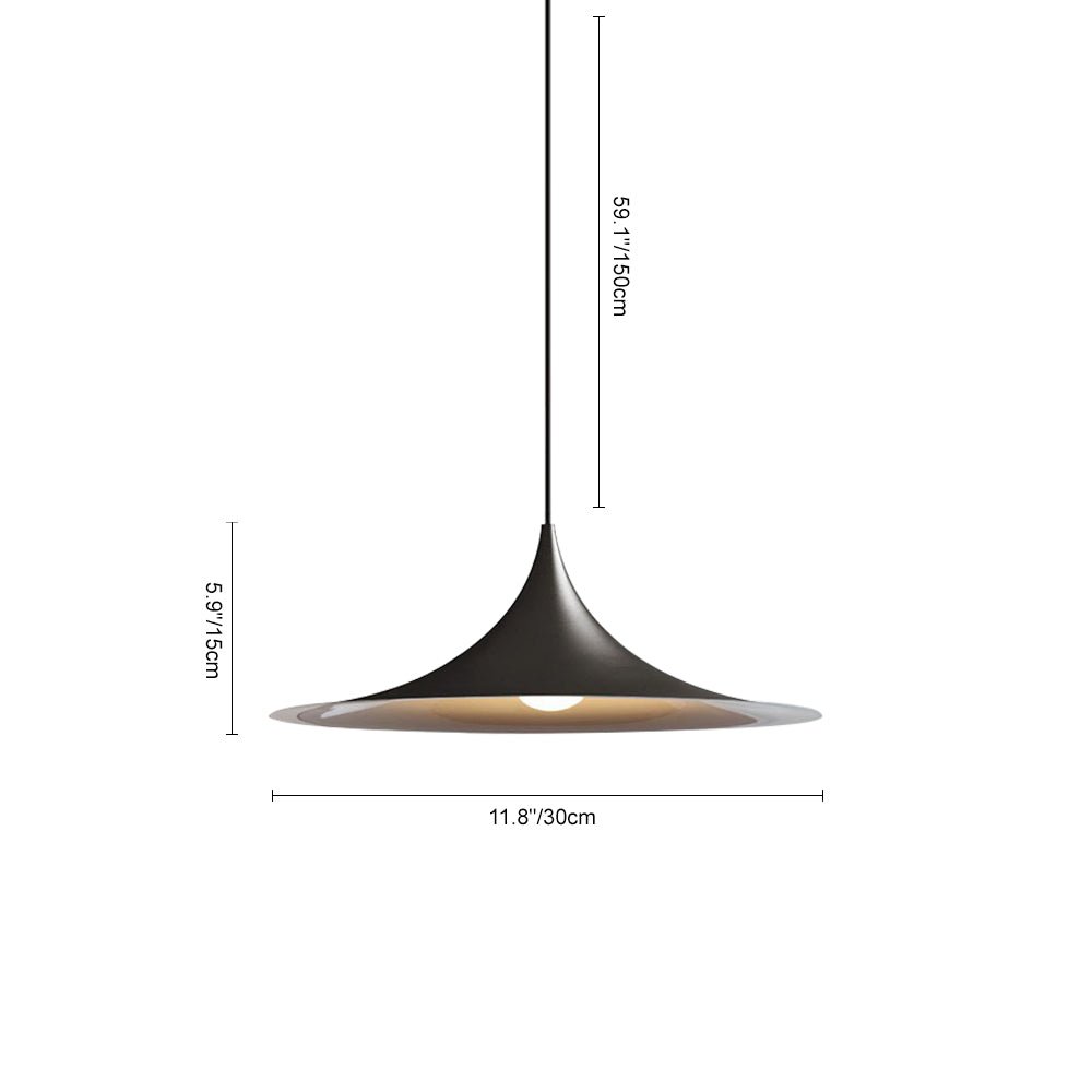 Pendantlightie-Modern 1-Light Trumpet Design Cone Pendant Light-Pendants-Black-