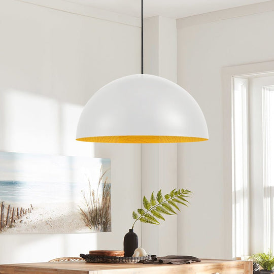 Pendantlightie-Modern 1-Light Wood Grain Dome Pendant Light-Pendants-White-