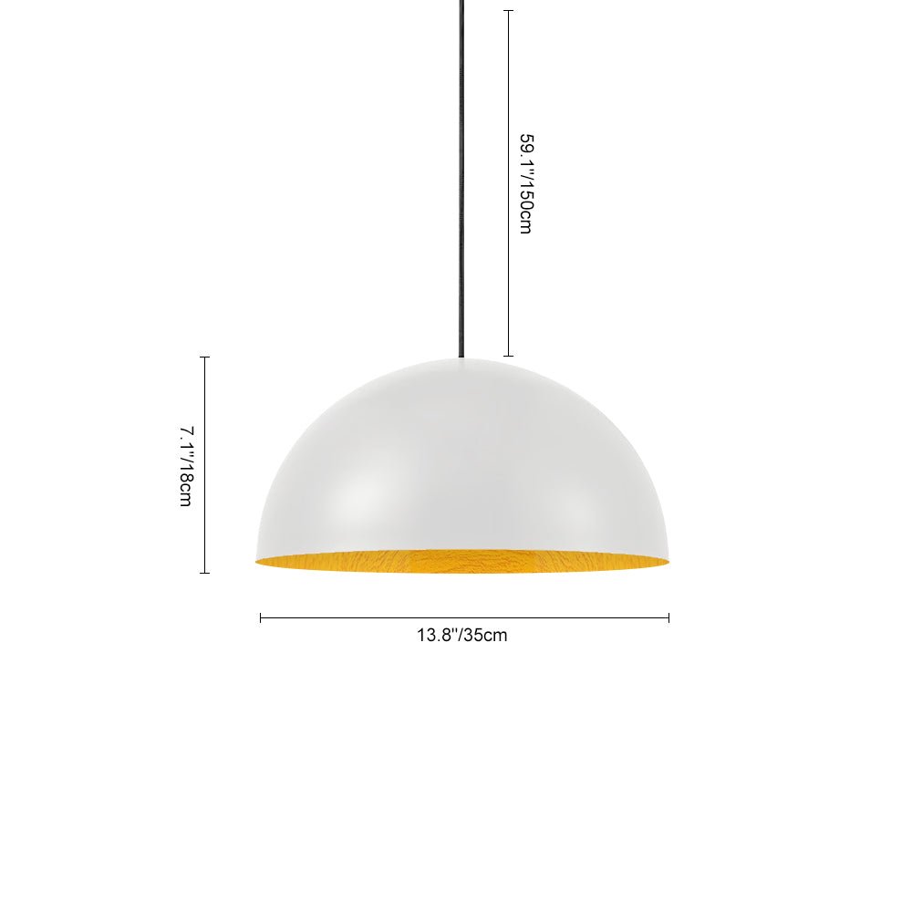 Pendantlightie-Modern 1-Light Wood Grain Dome Pendant Light-Pendants-White-