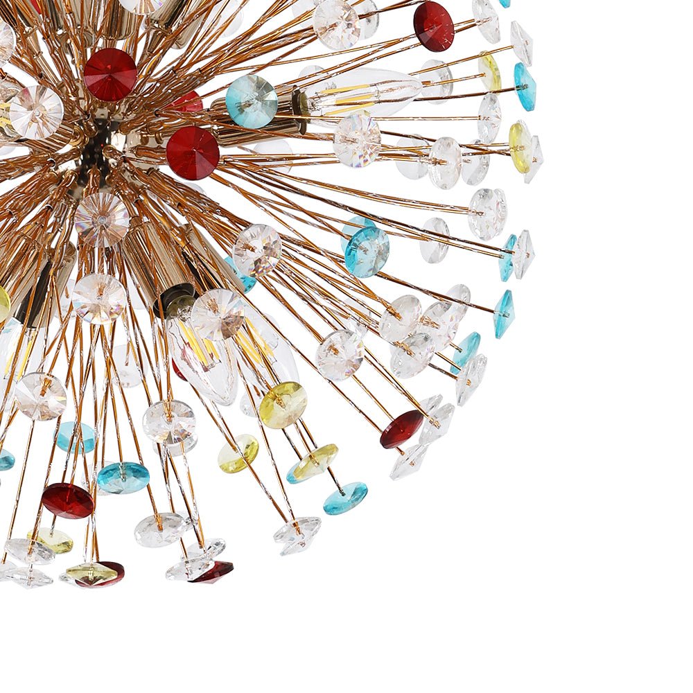 Pendantlightie - Modern 12 - Light Playful Dandelion Colorful Firework Chandelier - Chandeliers - Gold - 