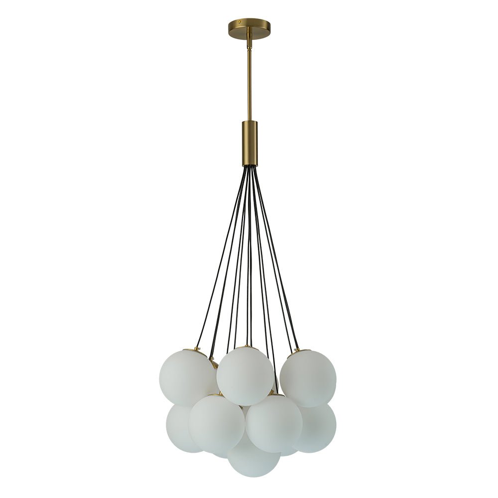 Pendantlightie - Modern 13 - Light Soap Glass Bubble Cluster Chandelier - Chandeliers - Brass - 