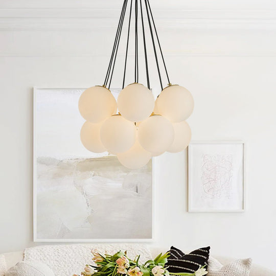 Pendantlightie - Modern 13 - Light Soap Glass Bubble Cluster Chandelier - Chandeliers - Brass - 