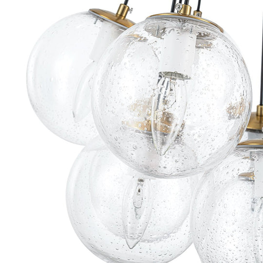 Pendantlightie - Modern 13 - Light Soap Glass Bubble Cluster Chandelier - Chandeliers - Seeded Clear - 