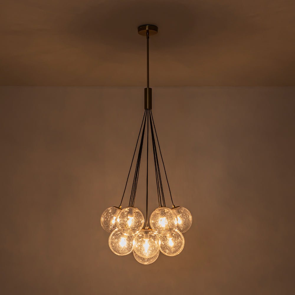 Pendantlightie - Modern 13 - Light Soap Glass Bubble Cluster Chandelier - Chandeliers - Seeded Clear - 