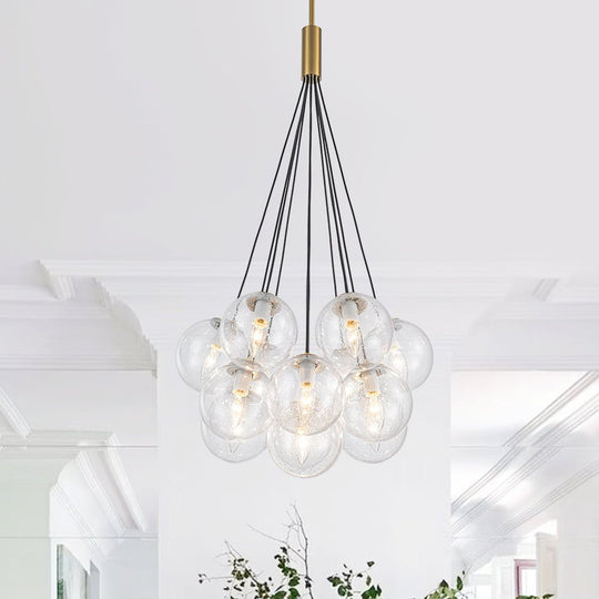 Pendantlightie - Modern 13 - Light Soap Glass Bubble Cluster Chandelier - Chandeliers - Seeded Clear - 