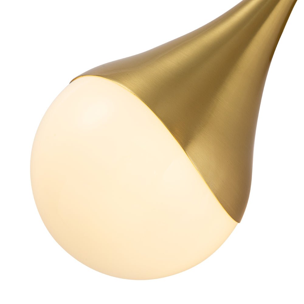 Pendantlightie - Modern 2 - Light Aged Brass Teardrop Bathroom Armed Wall Sconce - Wall Light - Brass - 