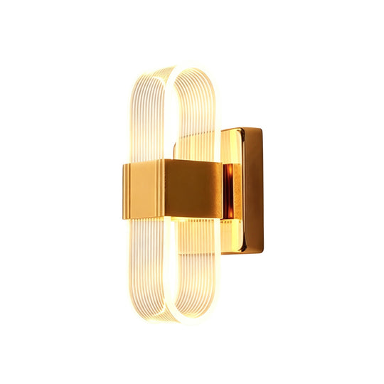 Pendantlightie-Modern 3-Color Dimmable Oval Striped Glass LED Wall Sconce-Wall Light-Black-