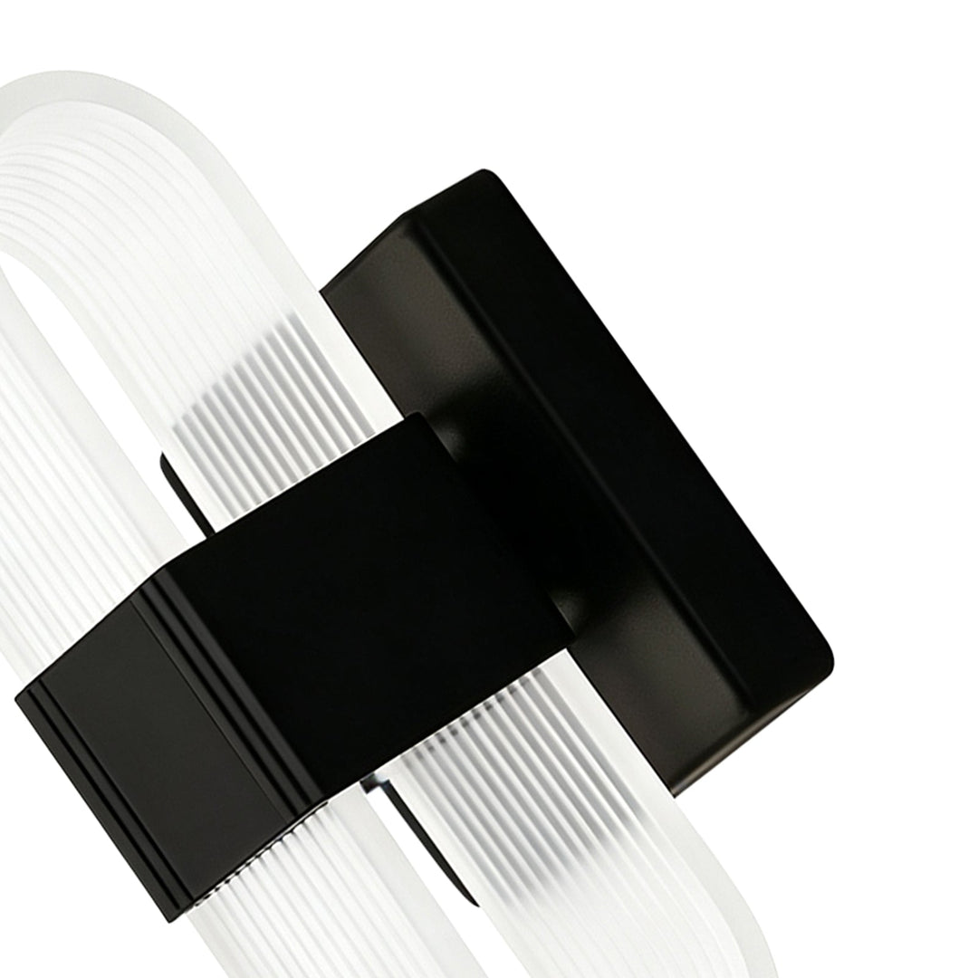 Pendantlightie-Modern 3-Color Dimmable Oval Striped Glass LED Wall Sconce-Wall Light-Black-