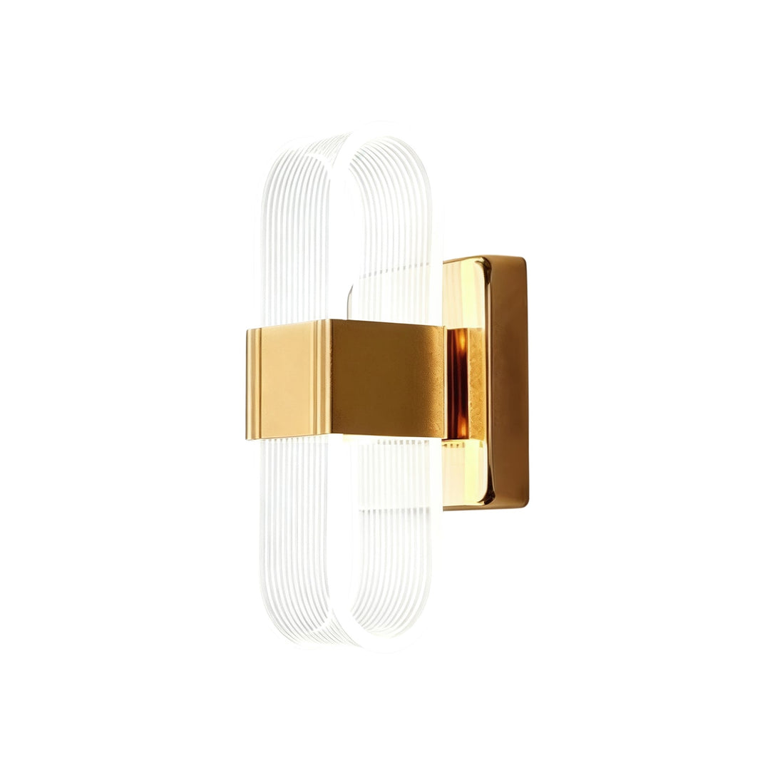 Pendantlightie-Modern 3-Color Dimmable Oval Striped Glass LED Wall Sconce-Wall Light-Black-