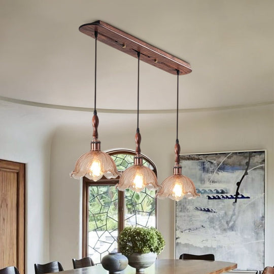 Pendantlightie - Modern 3 - Light Cluster Linear Flower Crackled Glass Pendant Light - Pendants - Small - 