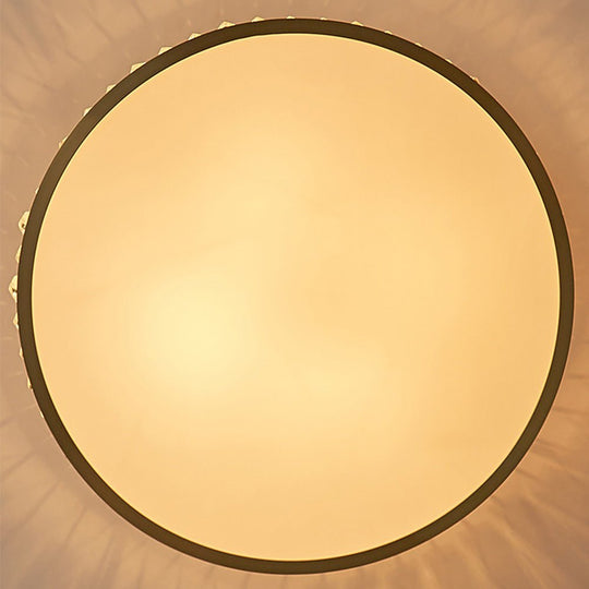 Pendantlightie-Modern 4-Light Drum Shape Round Crystal Ceiling Light-Flush Mount-Gold-