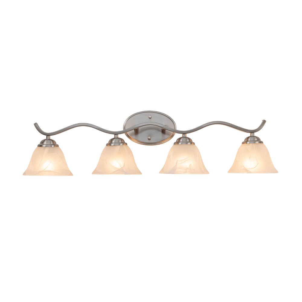 Pendantlightie - Modern 4 - Light Marble Bell Bathroom Wall Light - Wall Light - Nickel - 