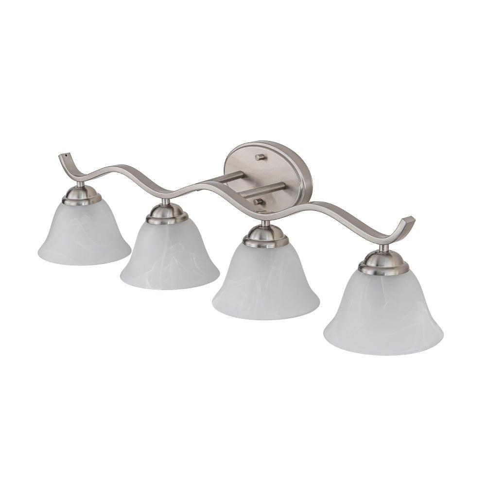 Pendantlightie - Modern 4 - Light Marble Bell Bathroom Wall Light - Wall Light - Nickel - 