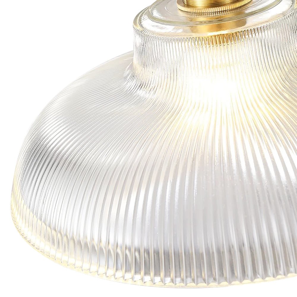 Pendantlightie - Modern Farmhouse 1 - Light Wide Edge Ribbed Dome Shape Glass Pendant Light - Pendants - Small - Green