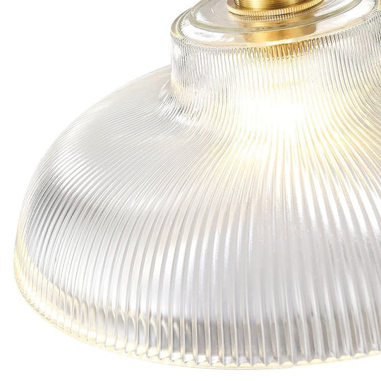 Pendantlightie - Modern Farmhouse 1 - Light Wide Edge Ribbed Dome Shape Glass Pendant Light - Pendants - Small - Green