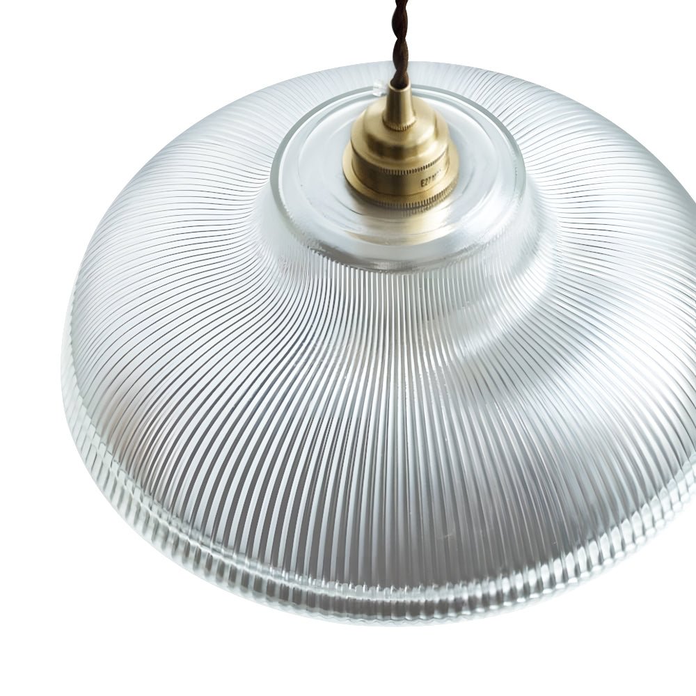 Pendantlightie - Modern Farmhouse 1 - Light Wide Edge Ribbed Dome Shape Glass Pendant Light - Pendants - Small - Green