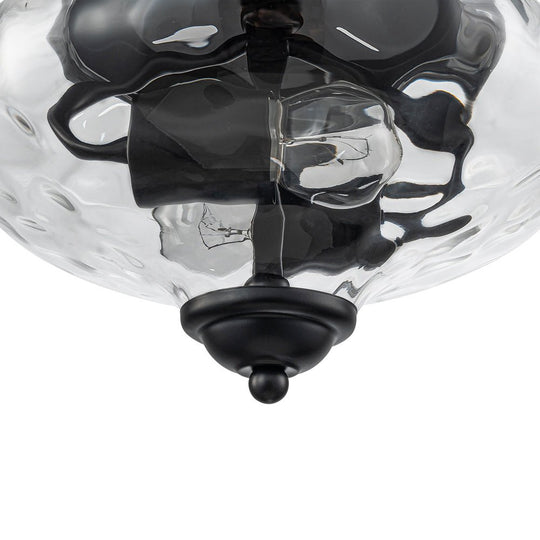 Pendantlightie - Modern Farmhouse 2 - Light Bowl Water Pattern Urn Glass Pendant - Pendants - Black - 