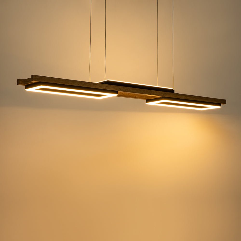 Pendantlightie - Modern Farmhouse 2 - Light Linear Led Rectangle Wood Pendant Light - Pendants - Warm White Light - 