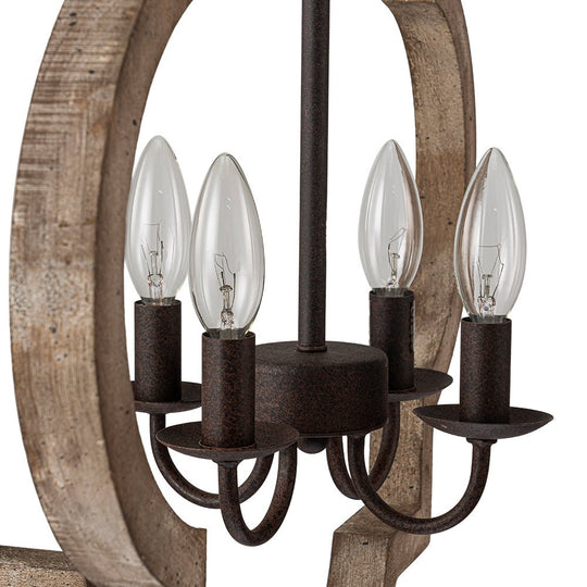 Pendantlightie - Modern Farmhouse 4 - Light Lantern Style Wood Pendant Light - Pendants - Distressed Wood - 