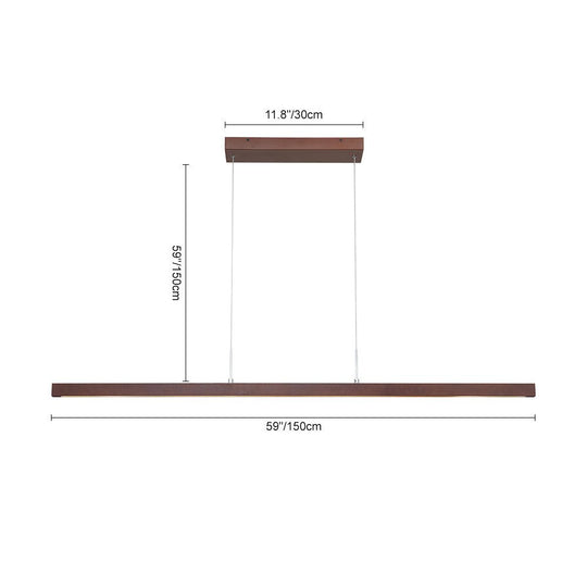 Pendantlightie-Modern Farmhouse Wood Linear Led Pendant-Pendants-Walnut-