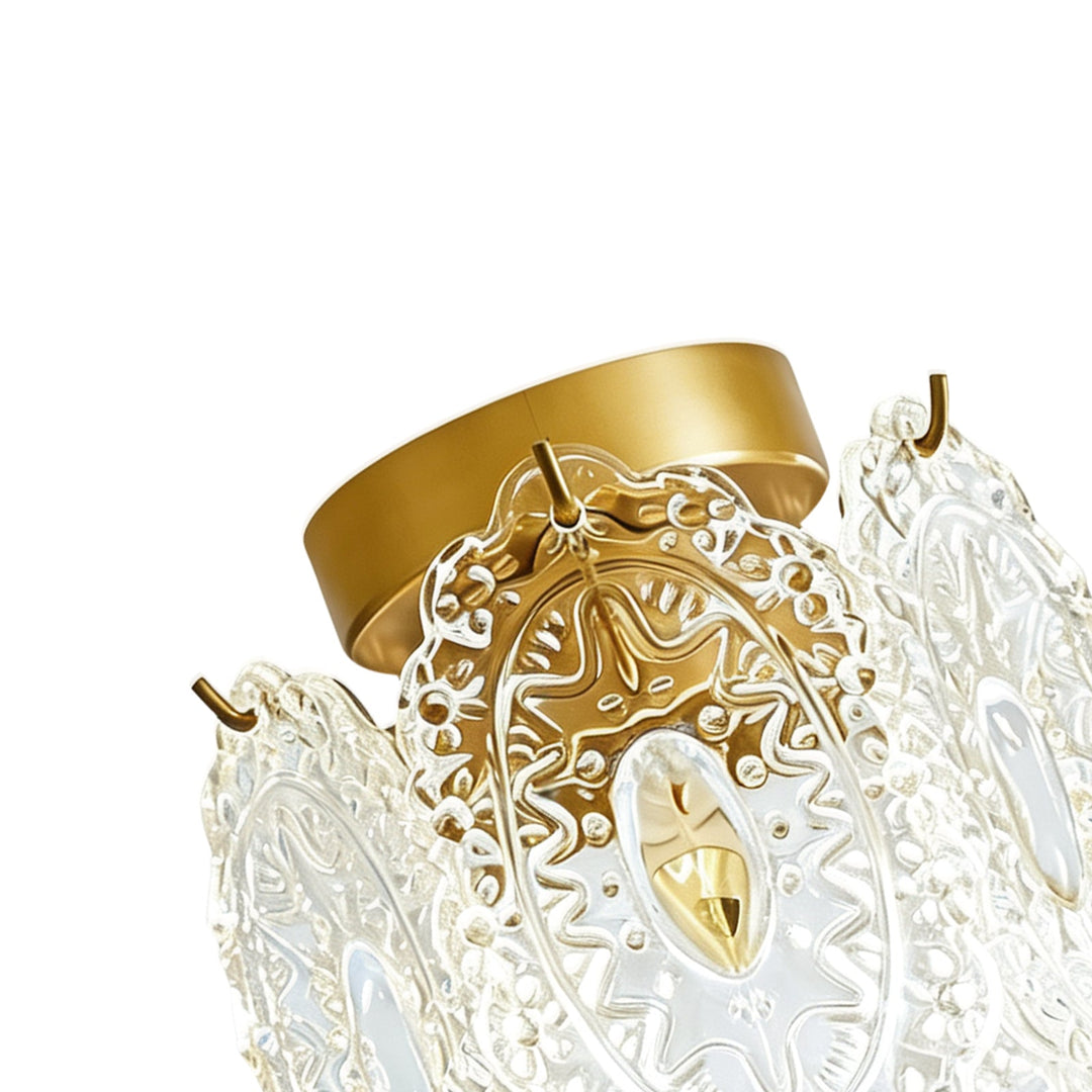 Pendantlightie-Modern Glam 1-Light Snowflake Flower Crystal Glass Semi Flush Mount-Semi Flush Mount-C-