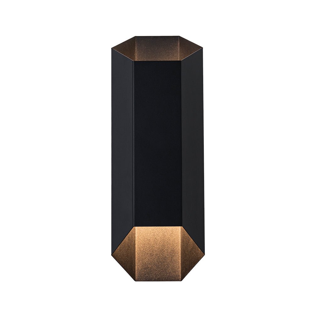 Pendantlightie-Modern Hexagonal IP54 Black Geometric LED Outdoor Wall Sconce-Outdoor Wall Light-Black-