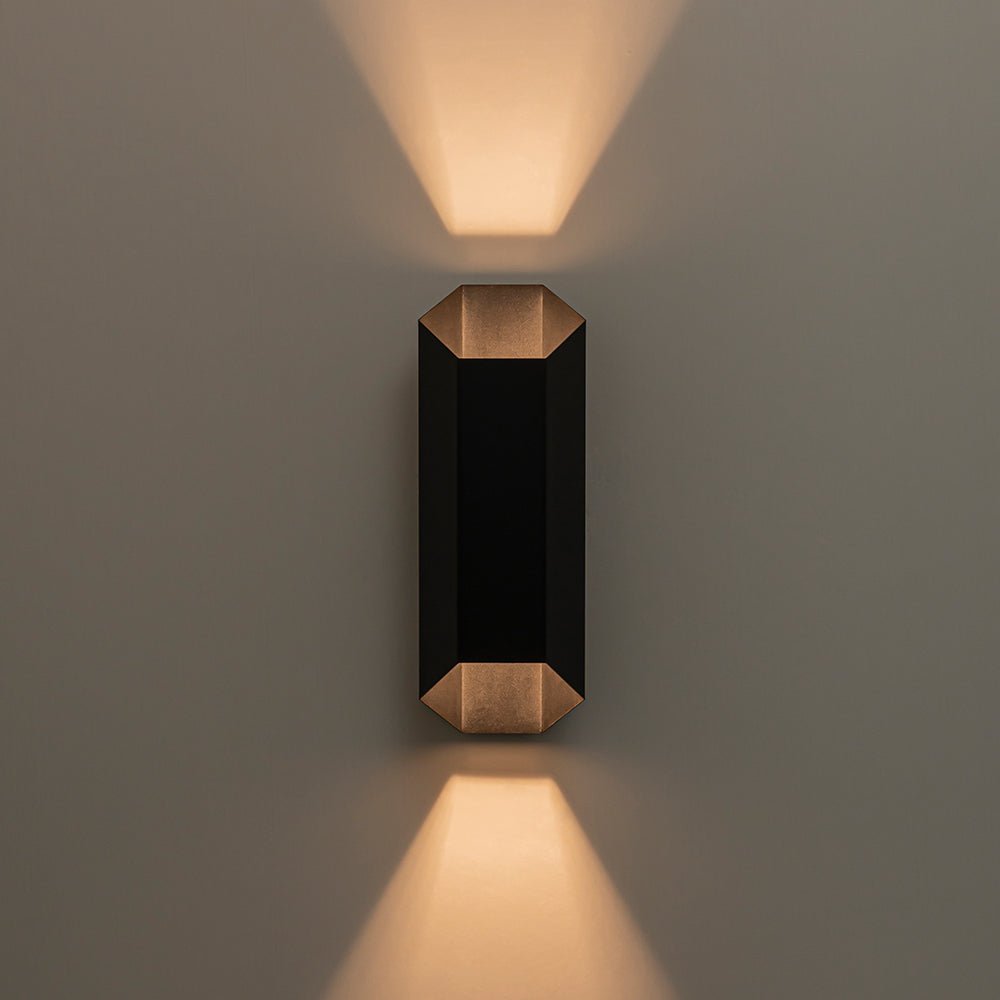 Pendantlightie-Modern Hexagonal IP54 Black Geometric LED Outdoor Wall Sconce-Outdoor Wall Light-Black-