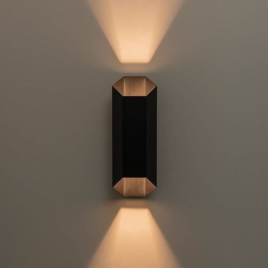 Pendantlightie-Modern Hexagonal IP54 Black Geometric LED Outdoor Wall Sconce-Outdoor Wall Light-Black-