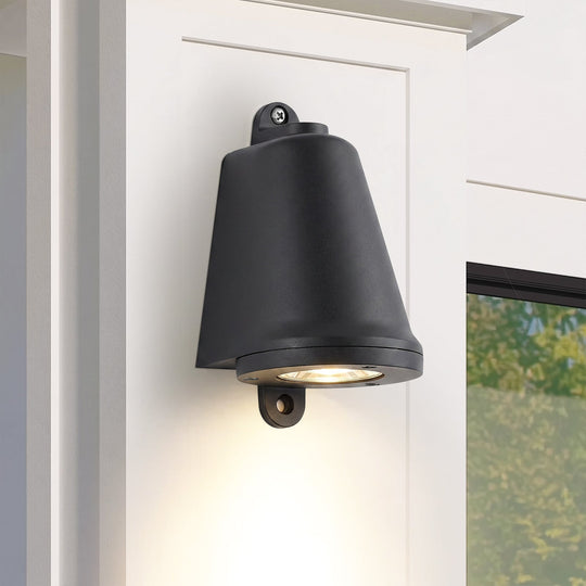 Pendantlightie-Modern Industrial 1-Light IP65 Bell Shape LED Outdoor Wall Light-Outdoor Wall Light-Black-