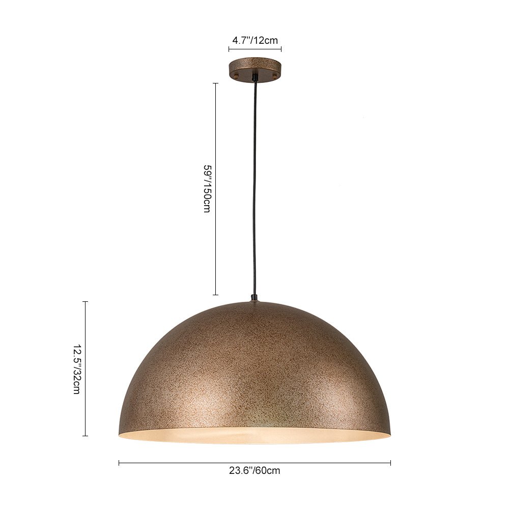 Pendantlightie-Modern Industrial 1-Light Metal Dome Pendant Light For Dining Area-Pendants-23.6 in (60 cm)-