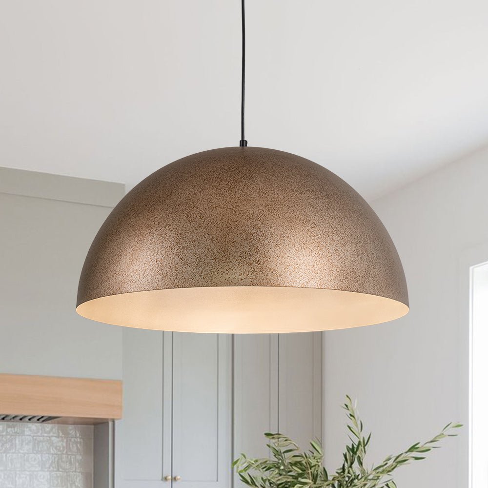 Pendantlightie-Modern Industrial 1-Light Metal Dome Pendant Light For Dining Area-Pendants-23.6 in (60 cm)-
