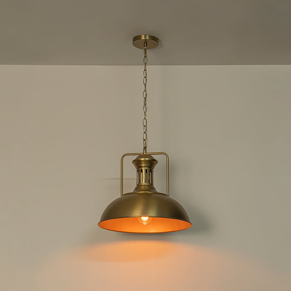 Pendantlightie - Modern Industrial 1 - Light Metal Single Dome Pendant Light - Pendants - Gold - 