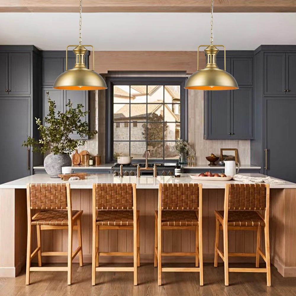 Pendantlightie - Modern Industrial 1 - Light Metal Single Dome Pendant Light - Pendants - Gold - 