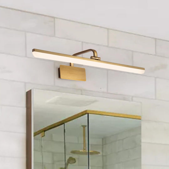 Pendantlightie - Modern Led Bath Bar Armed Bathroom Vanity Light In Gold - Wall Light - 23.6 in (60 cm) - Warm White Light