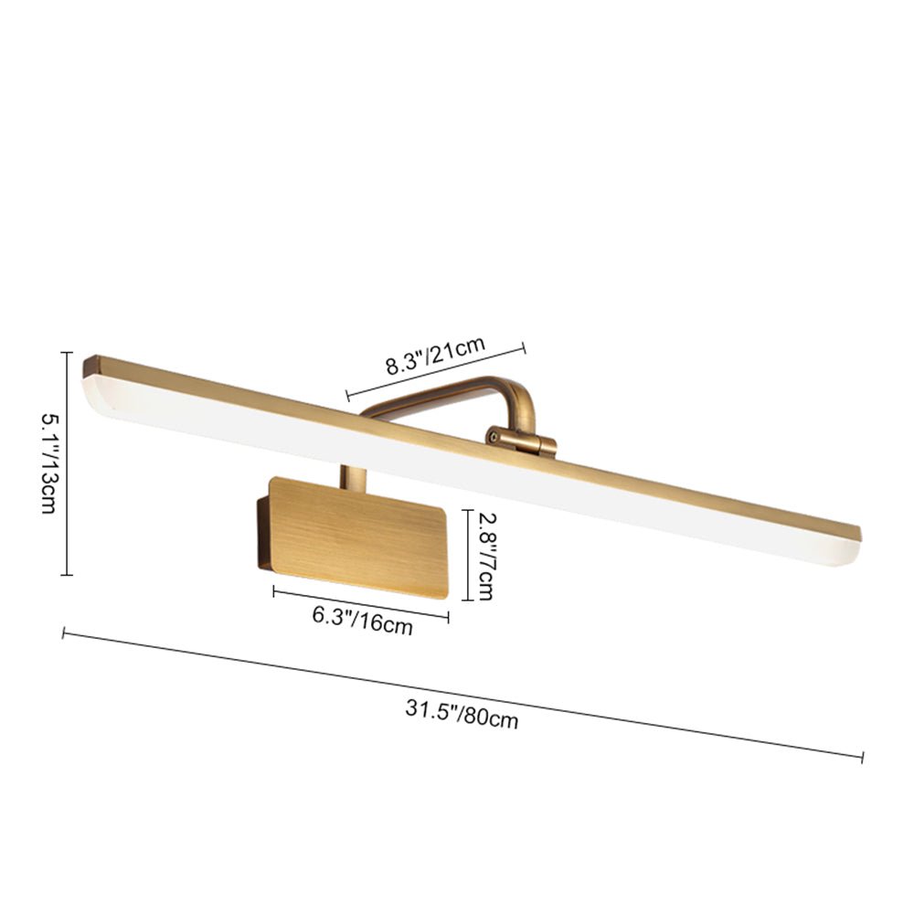 Pendantlightie - Modern Led Bath Bar Armed Bathroom Vanity Light In Gold - Wall Light - 31.5 in (80 cm) - Three - Color Dimmable