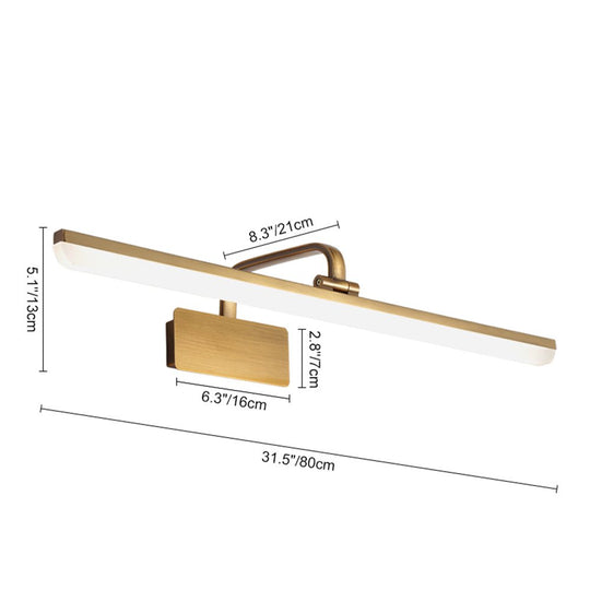 Pendantlightie - Modern Led Bath Bar Armed Bathroom Vanity Light In Gold - Wall Light - 31.5 in (80 cm) - Three - Color Dimmable
