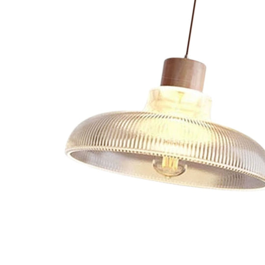 Pendantlightie - Modern Linear Island Wood Accents Dome Shape Glass Pendant Light - Pendants - 2Lt - 
