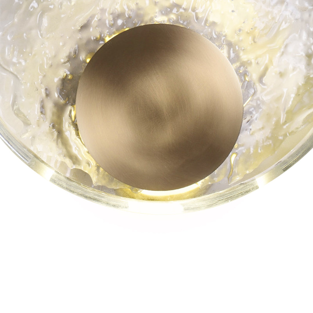 Pendantlightie-Modern Luxury 1-Light Ripple LED Water Glass Round Wall Light-Wall Light-Brass-
