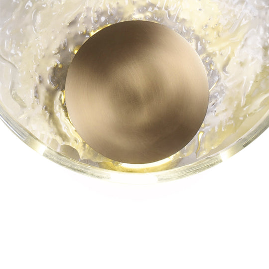Pendantlightie-Modern Luxury 1-Light Ripple LED Water Glass Round Wall Light-Wall Light-Brass-