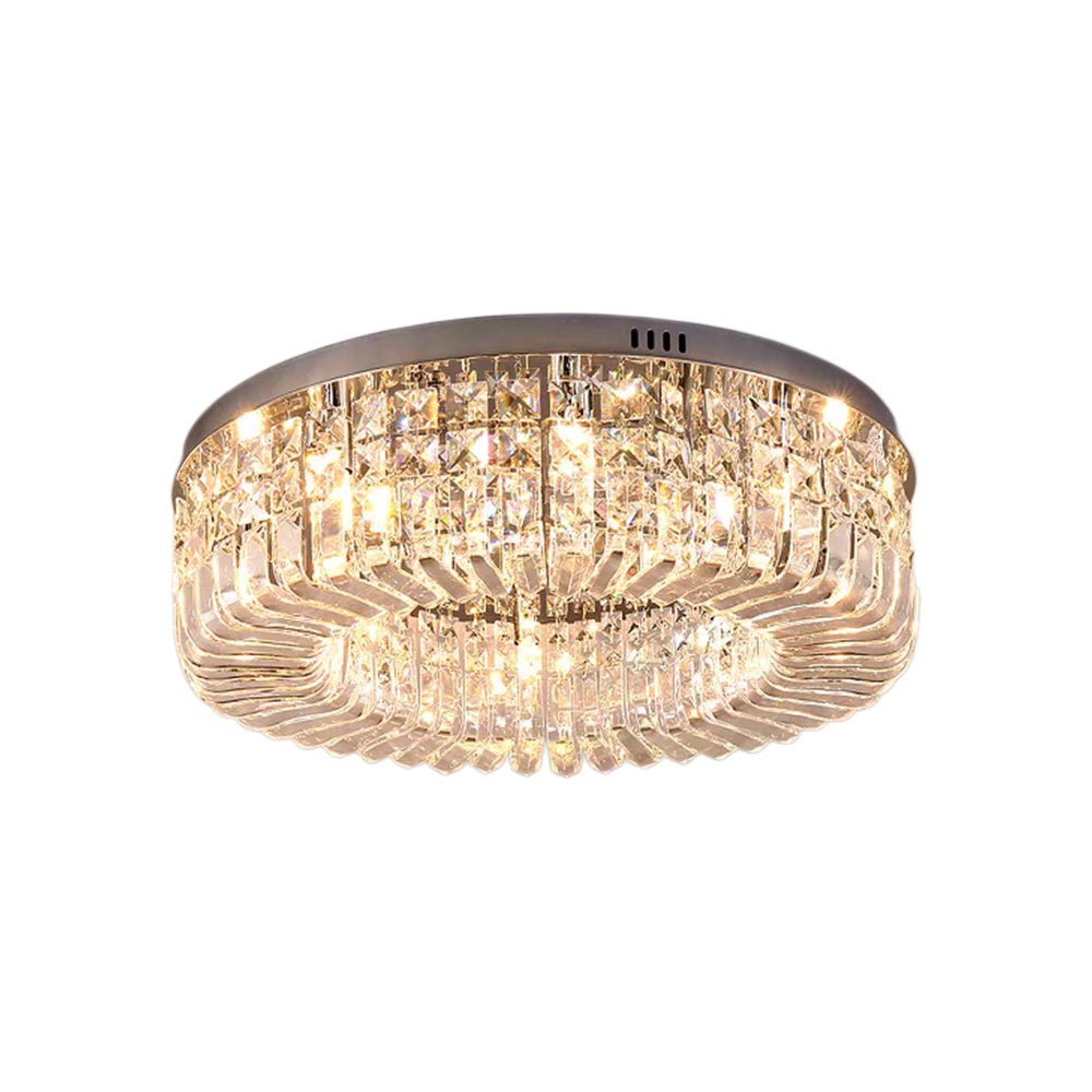 Pendantlightie - Modern Luxury Crystal Round Ceiling Light - Flush Mount - Medium (50CM) - Chrome