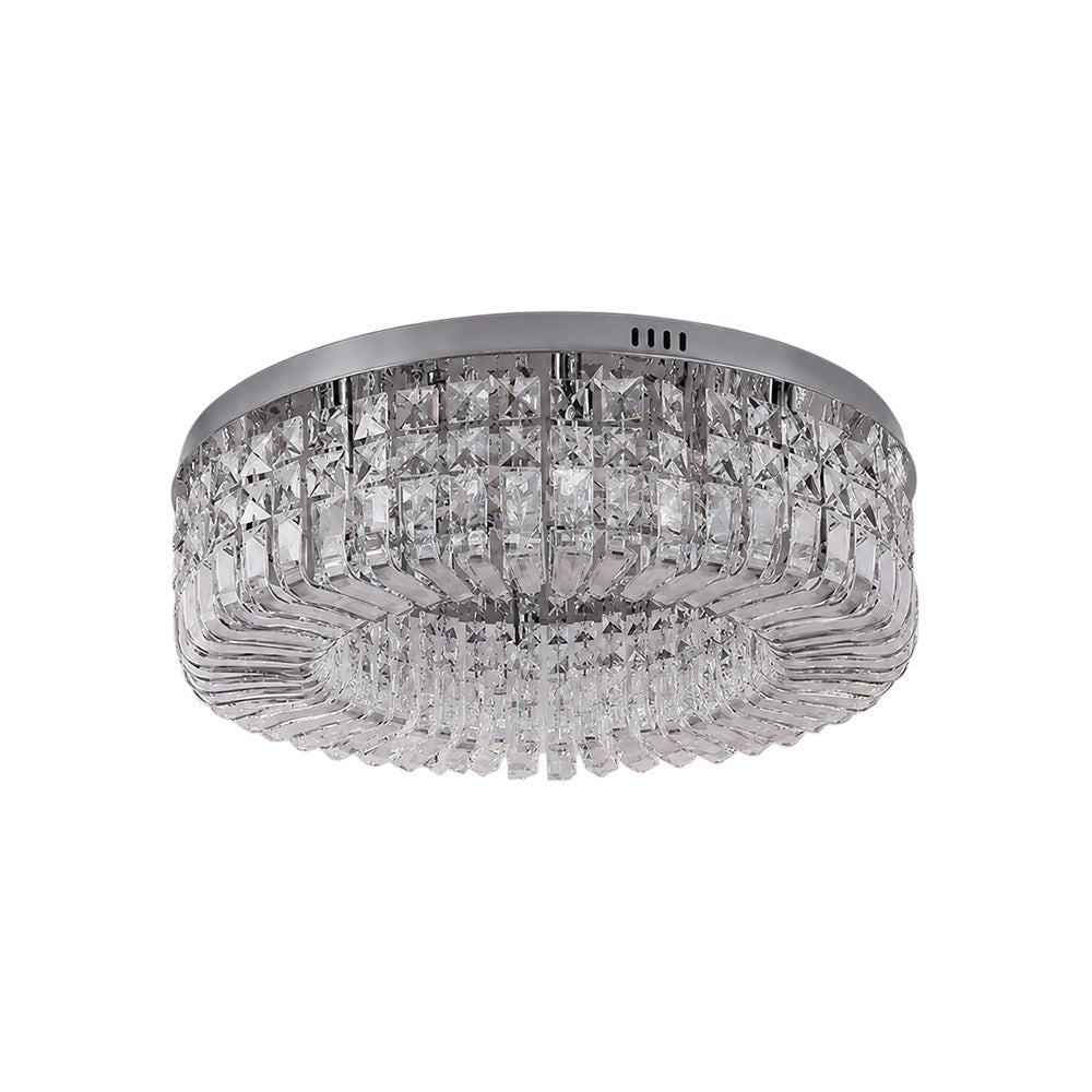 Pendantlightie - Modern Luxury Crystal Round Ceiling Light - Flush Mount - Medium (50CM) - Chrome