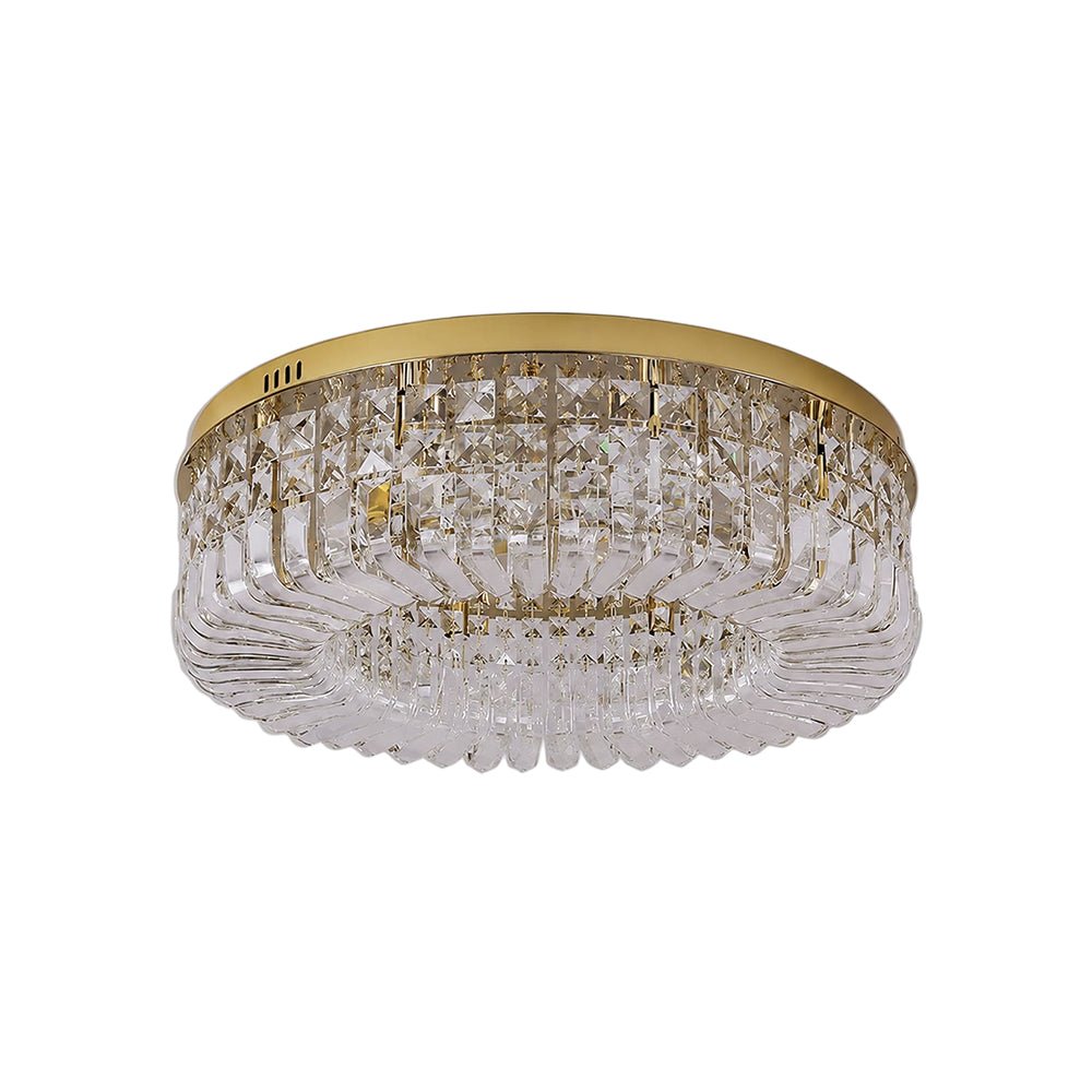 Pendantlightie - Modern Luxury Crystal Round Ceiling Light - Flush Mount - Medium (50CM) - Chrome